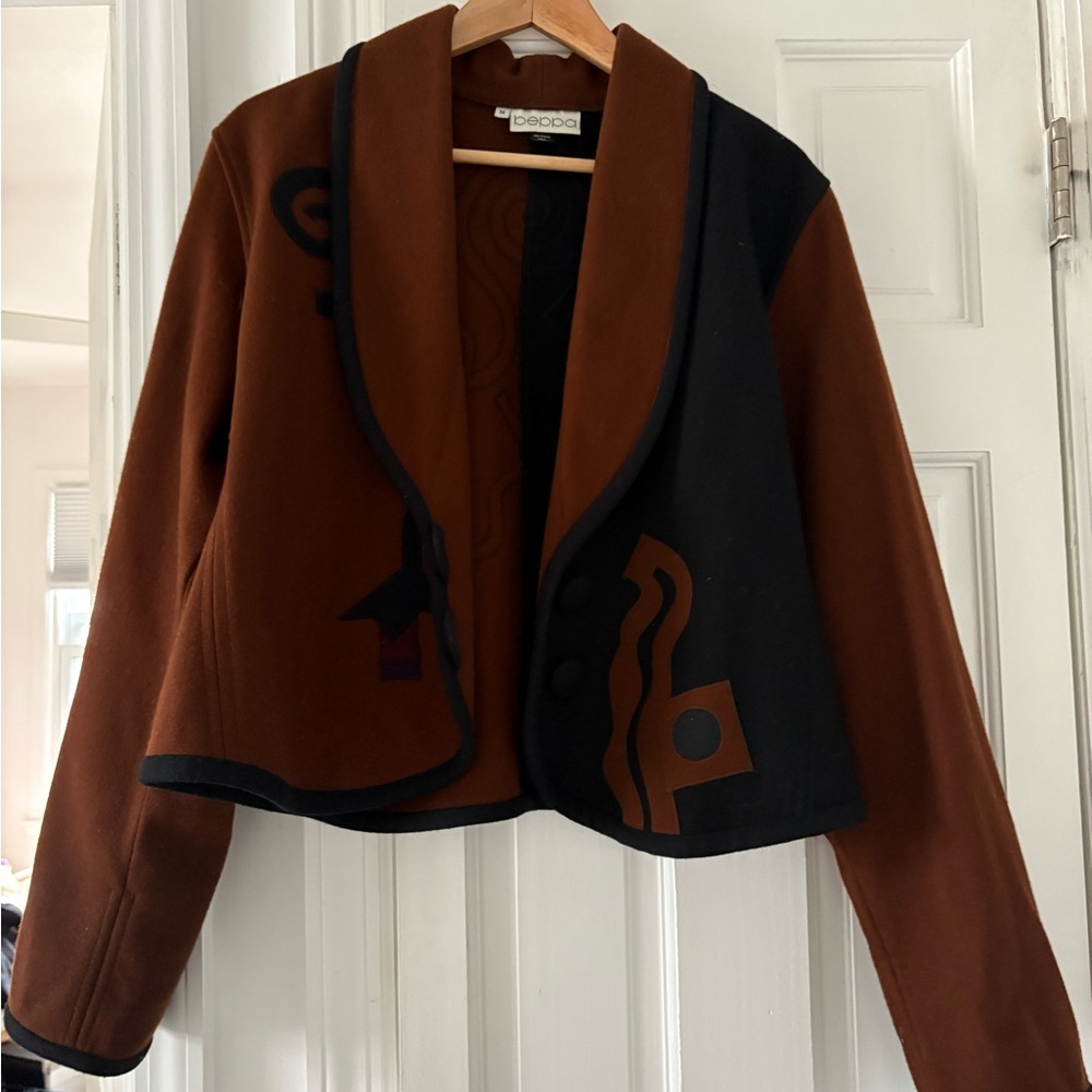 Women's Brown and Black Jacket